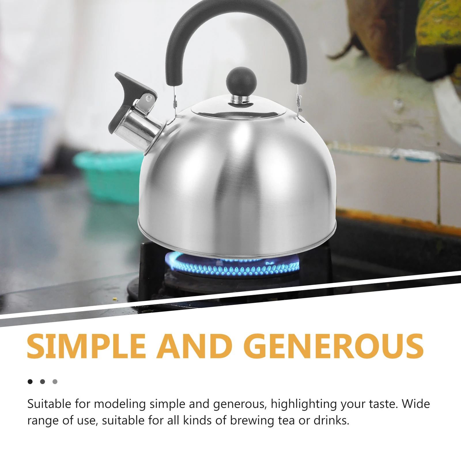 

Stainless Steel Water Heating Kettle Whistling Teakettle Anti-Scalding Handle Stovetop Tea Coffee Kitchen Use Water Boiler
