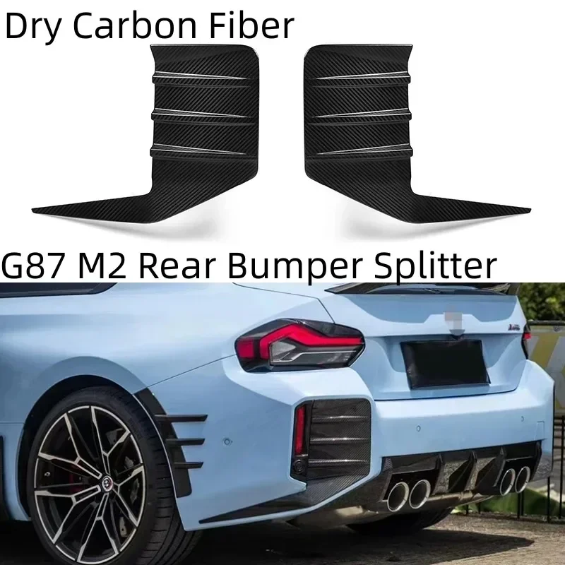 New! For BMW 23-In G87 M2 Dry Carbon Fiber Rear Bumper Side Air Intake Trim MP Style Vent Dam Rim Cover Attachment Body Kits