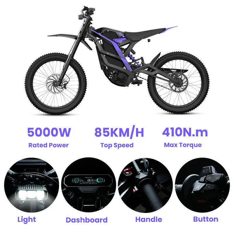 Falcon Pro Electric Bike Motorcycles 8000W Brushless Gearless Motors 72V35AH Lithium Battery Speed 85Kmh Adult Off Road Ebike