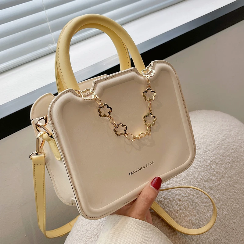 Fashion Wild Women Handbag 2022 New Premium Texture Solid Color Little Square Pack Korean Version Casual PU Leather Shoulder Bag