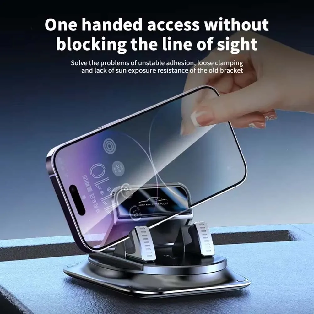 Car Phone Mount Anti Slip Silicone Dashboard Phone Holder 360-Degree Free Rotation Universal Head-Up Navigation Holder view 2