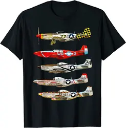 North American P-51 Mustang Fighter Men T-Shirt Short Casual 100% Cotton t shirts Size S-3XL