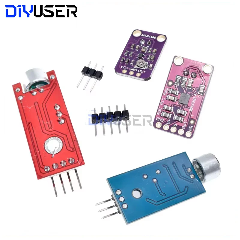 DIYUSER KY-037 Sound Sensor Sound Control Sensor MAX4466 MAX9814 สวิทช์การตรวจจับนกหวีดสวิทช์ไมโครโฟนเครื่องขยายเสียง Arduino