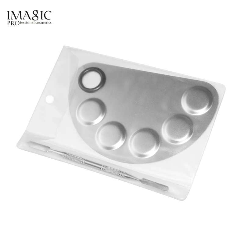 IMAGIC Professional Makeup Palette Beauty Stainless Makeup Nail Eye Shadow Foundation Mixing Palette Spatula Cosmetic Tools