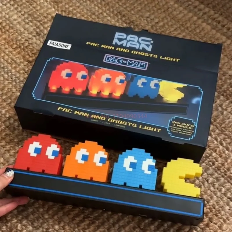 

Pac-Man Pixel Ambient Light Sound Activated Music Rhythm Pickup Light Gaming Room Decor Birthday Gift Boys Noise Reduction