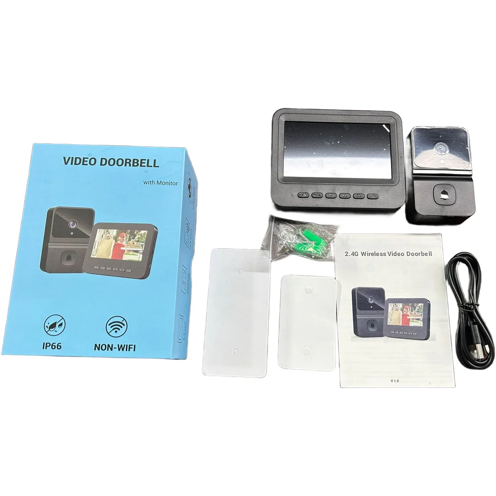 Wireless 4.3 Inch Doorbell Camera with Monitor Two Way Intercom Battery Powered No Network Dependency Required