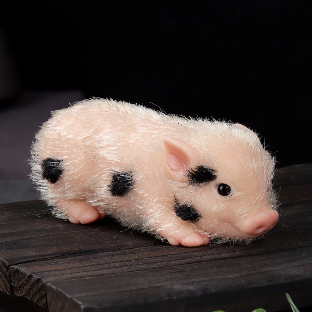 Pig Toys 5inch Mini Realistic Silicone Piglet Stretchy Fake Animals Body Mini Silicone Baby Dolls Kids Lifelike Reborn Doll