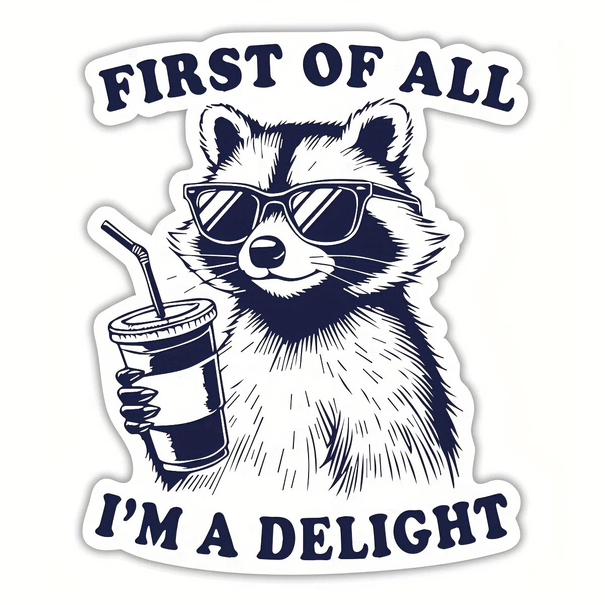 First of All, I Am Delighted to See The Humorous Vinyl Waterproof Stickers-Funny Raccoon Stickers-They Are Amusing&Entertaining