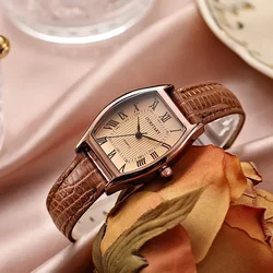 Wristwatches for Women Alloy Case High Quality Leather Strap Large Numerical Dial Waterproof Elegant Ladies Watch Gift