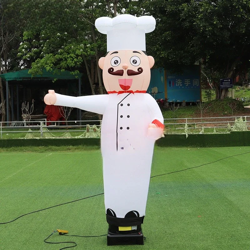 Wave Chef Cook Giant Inflatable  Balloon Air Sky Dancer Inflatable Waving Hand Boy For Hotel Restaurant Decoration