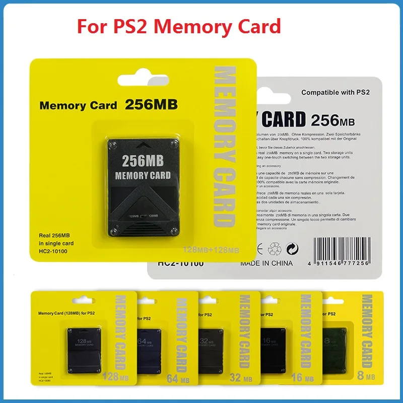 

5Pcs For PS2 Memory Card 8 16 32 64 128 256MB For Sony Playstation 2 Storage Games Controller Accessories Memory Card