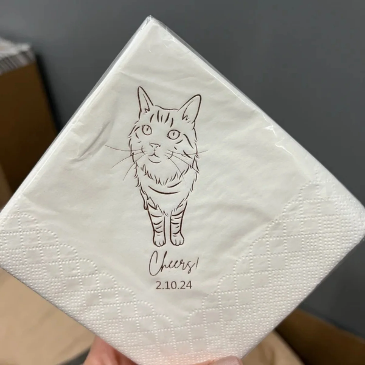 

50 шт. коктейльные салфетки из ПЭТ на заказ, салфетки для собак, салфетки для щенков, салфетки для кошек, салфетки для котят