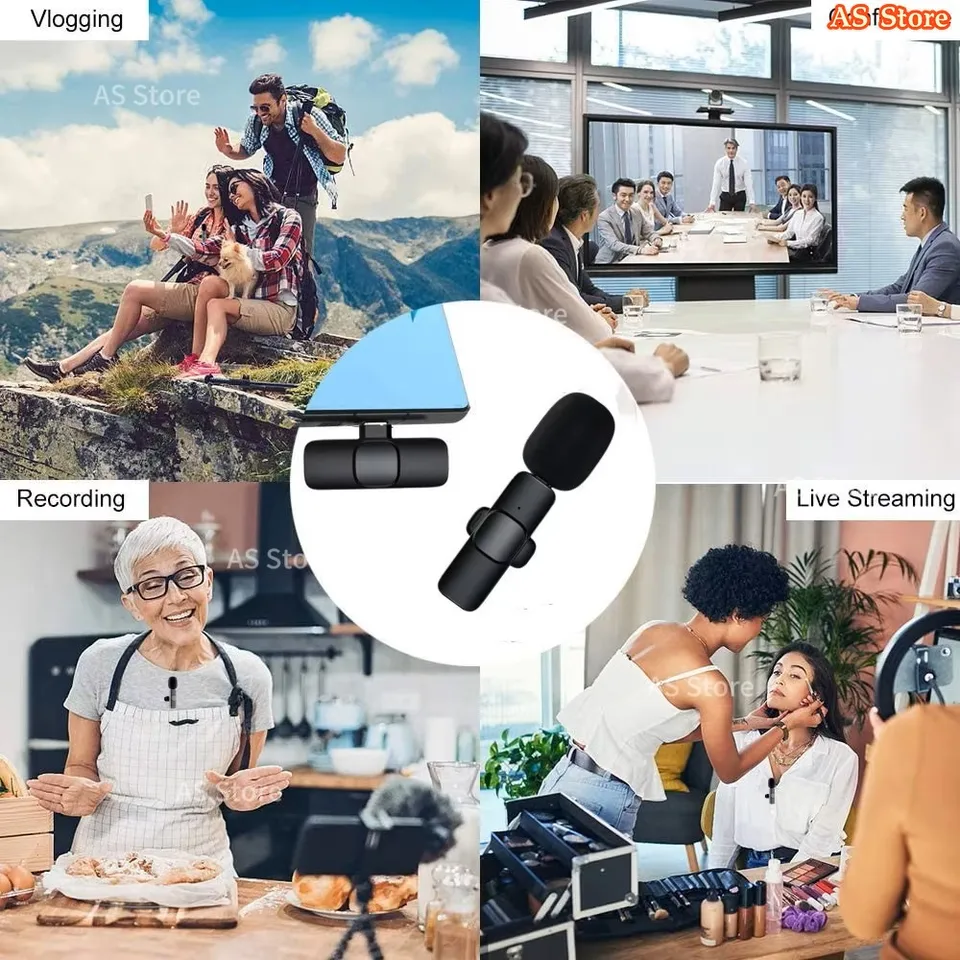 Micrófono de solapa inalámbrico mini portátil para transmisiones en vivo, juegos, grabación de audio y video en iPhone y Android