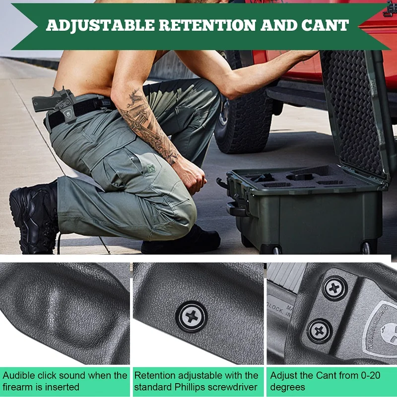 حافظات 1911 تناسب كولت/كيمبر/سبرينغفيلد/S&W/روجر/توروس/جزيرة الصخور والمزيد 1911 مسدس بدون سكة حقائب اليد اليمنى واليسرى