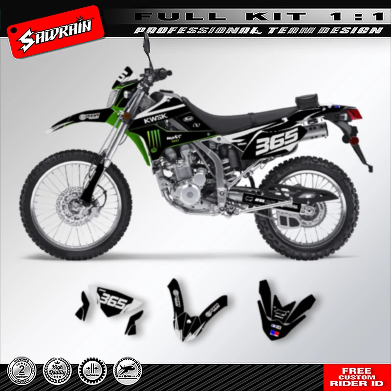 

Sawrain Motorcycle Graphics Decal Stickers Kits For KAWASAKI KLX250 2008 2009 2010 2011-2021 003