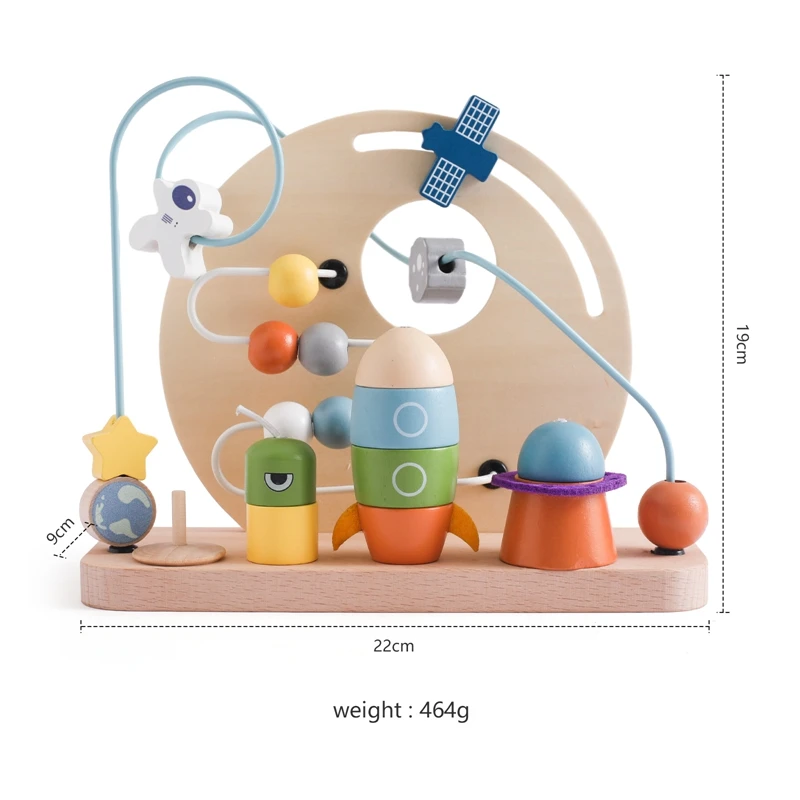 Giocattoli per bambini Montessori pianeta in legno montagne russe labirinto di perline bambino apprendimento precoce Puzzle educativo giocattolo matematico bambini 1-3 anni