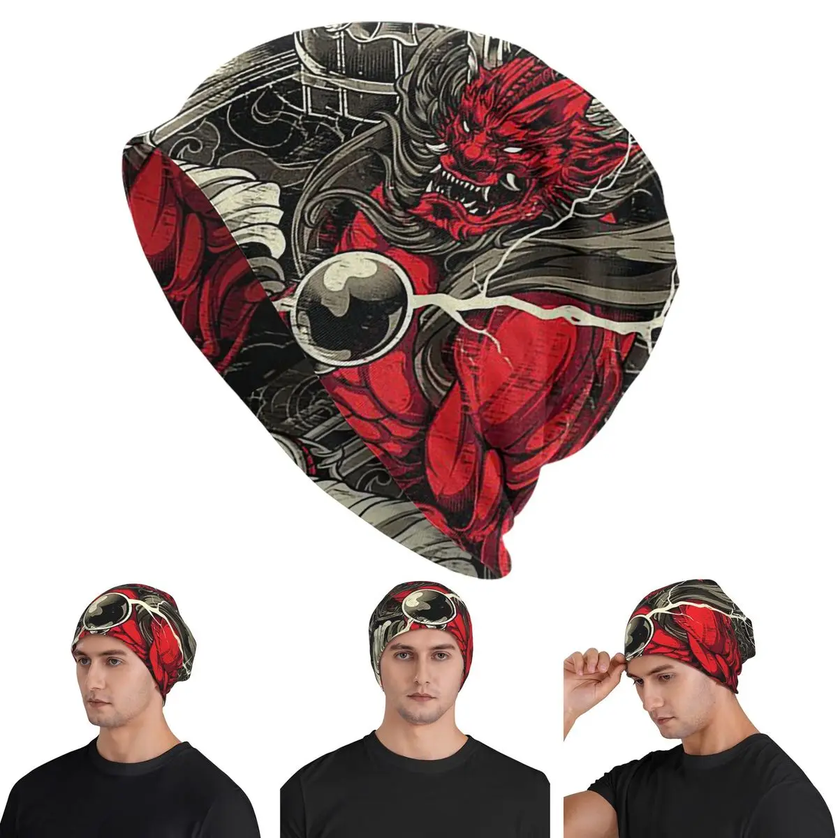 

Они Samurai Thunder для мужчин и женщин, шапки для взрослых, вязаная шапка, теплая шапка в стиле хип-хоп, осенне-зимняя уличная шапка Skullies