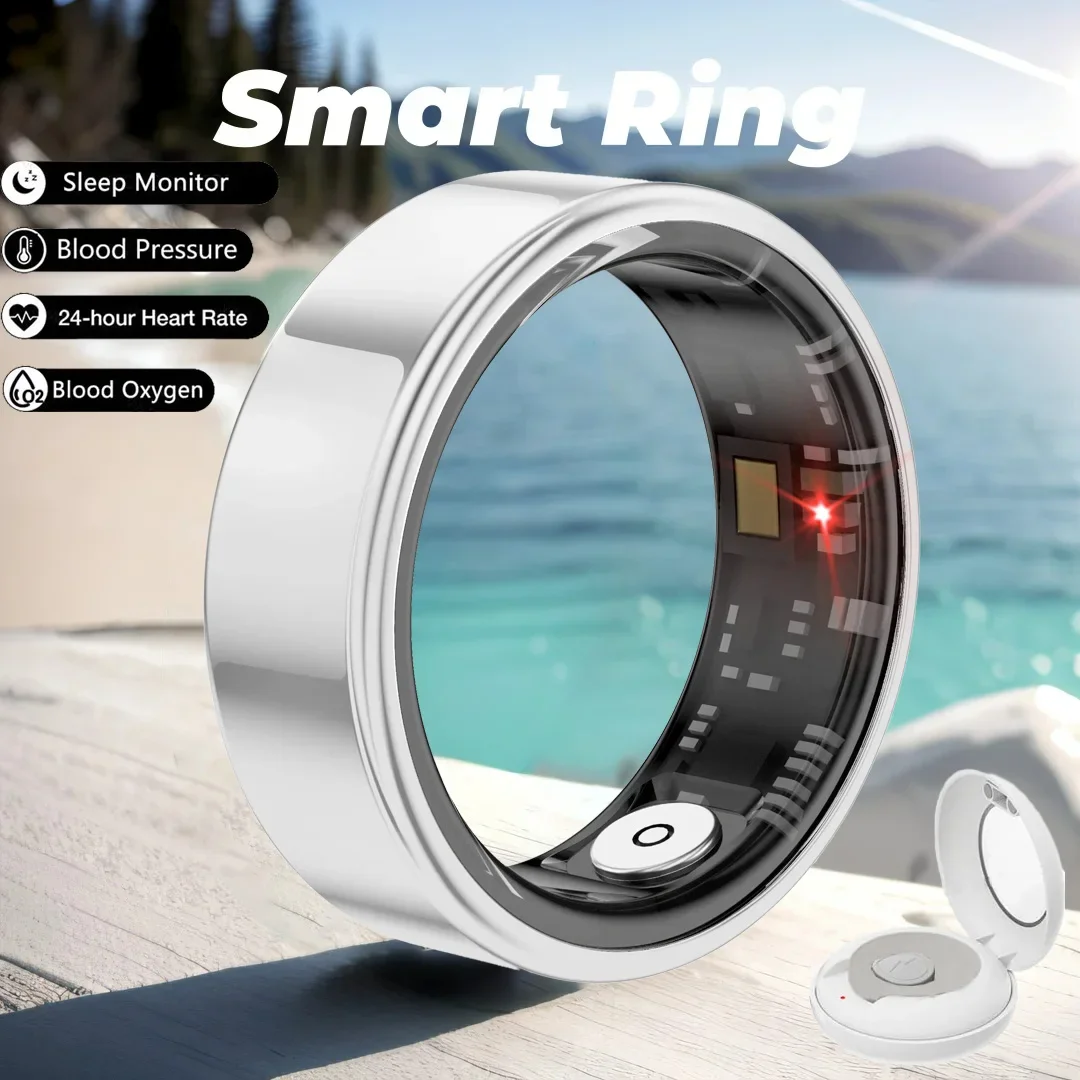 

2024 New Smart Ring, Health Detection Heart Rate Blood Oxygen Sleep Recording, Photo Control Sports Tracker Ring For Men Women