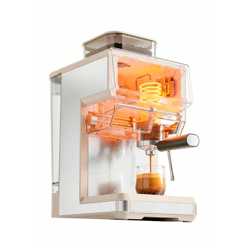 Portable 1350W Professional Espresso Machine With LED Touch Screen And Frother, 20 Bar Pressure, Italian Cold Brew Espresso Mach