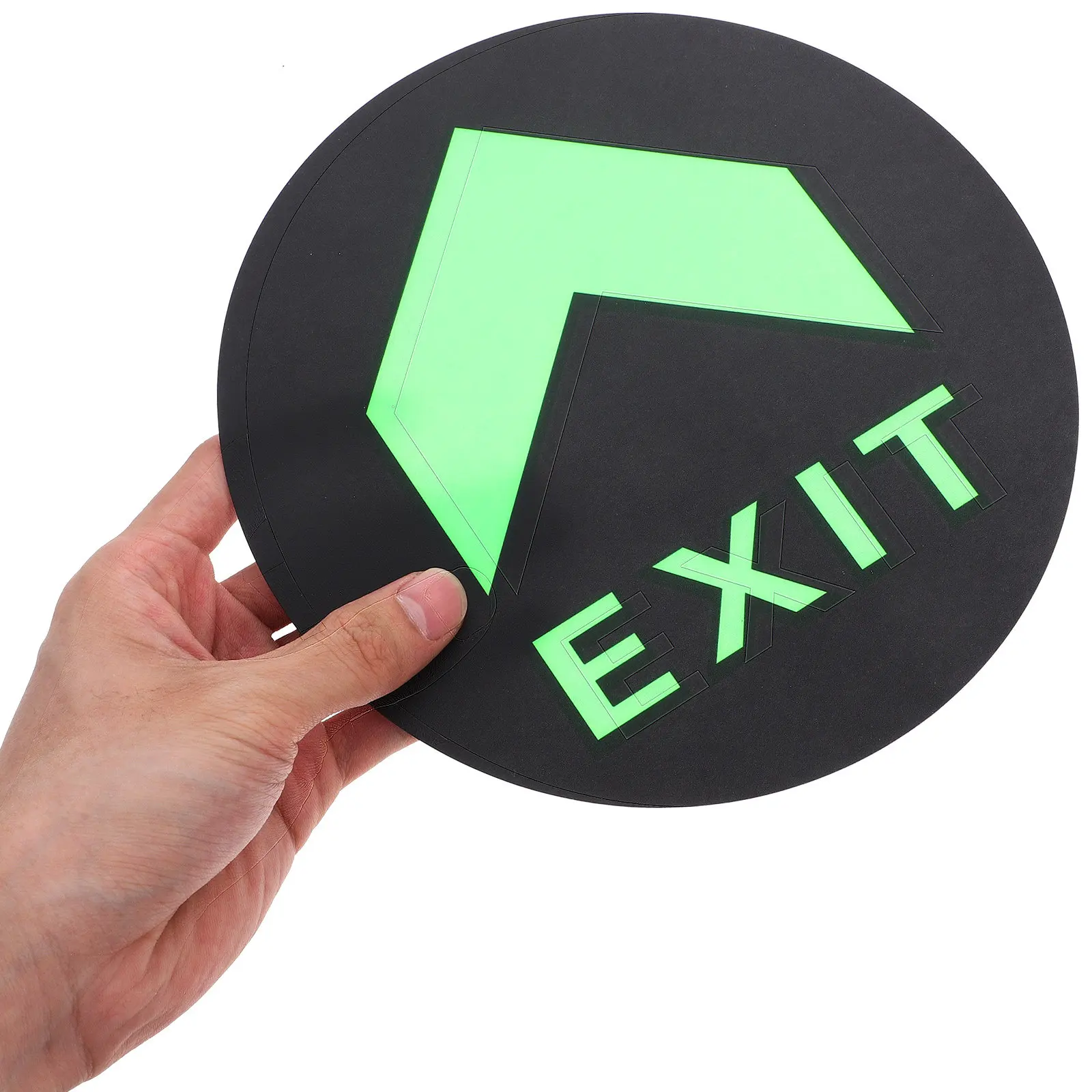 

5Pcs Exit Glow Safety Sign Floor Stickers Night Glow Direction Indicator Evacuation Guide Adhesive Exit Sign Decals Warning