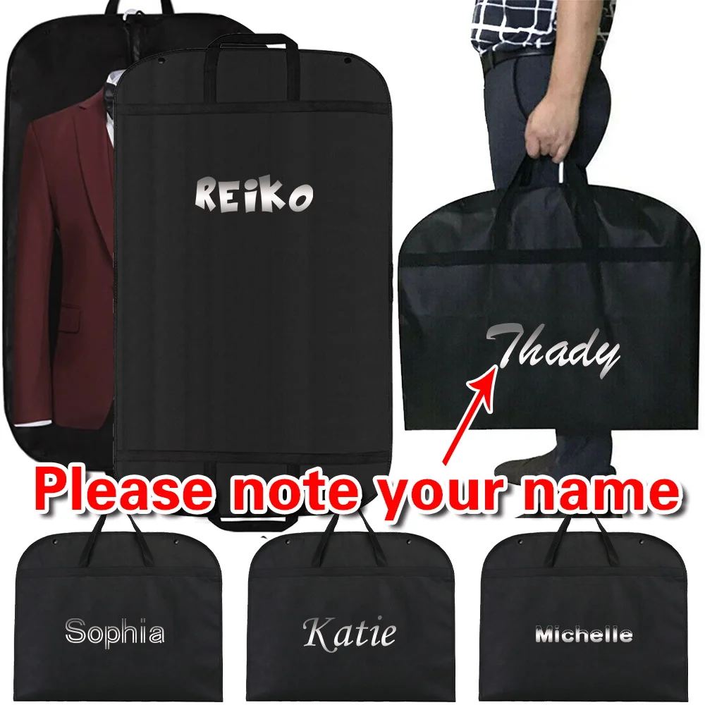 Personalized Customized Name Clothing Dust Cover Carry Handles Hanging Organizing Bag Custom Products Enclosed Zipper Bags
