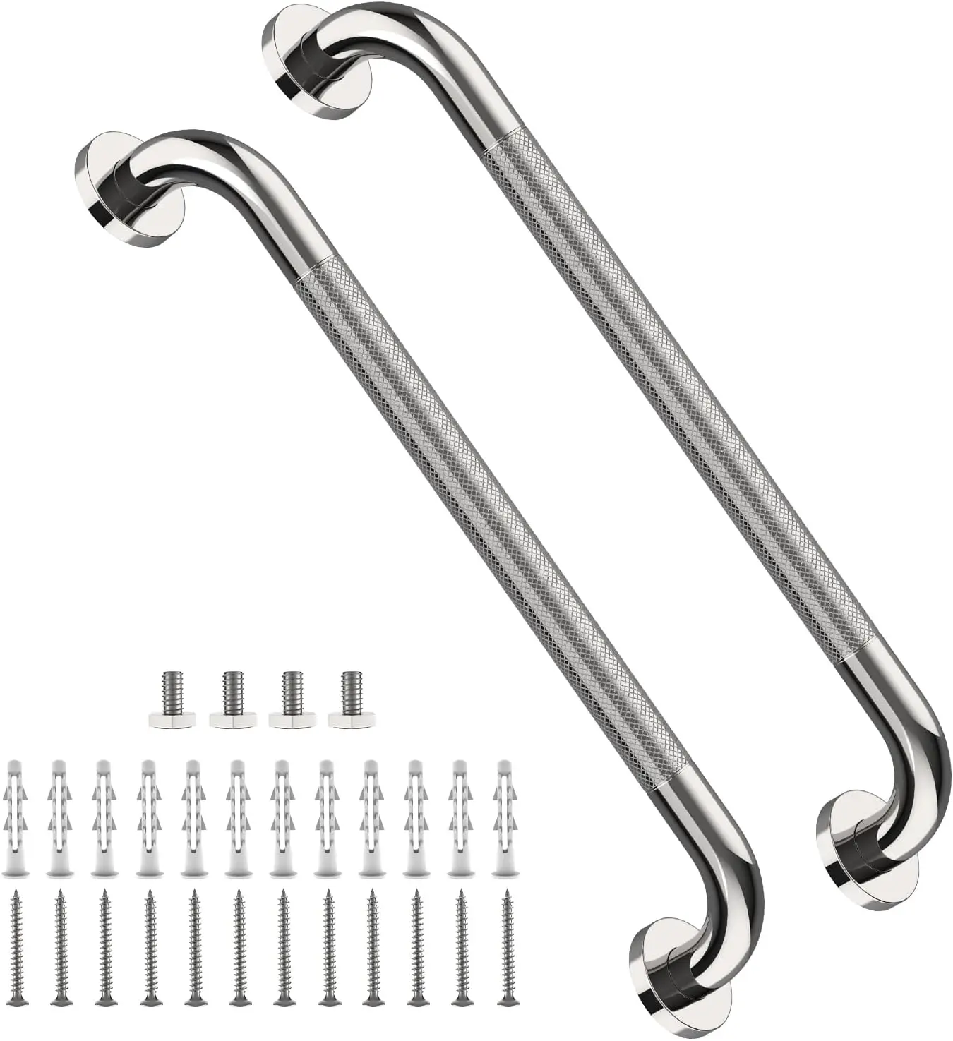 

Комплект из 2 штук: 24-дюймовые противоскользящие поручни для душа, хромированные ручки из нержавеющей стали для ванной комнаты, для пожилых людей и людей с ограниченными возможностями