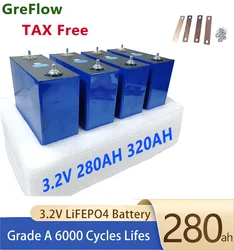 Grade A 280Ah 8000cycle Lifepo4 Lithium LF280K 3.2V 320Ah Prismatic LFP Cells 12V 24V 48V Off Grid Solar Energy Battery