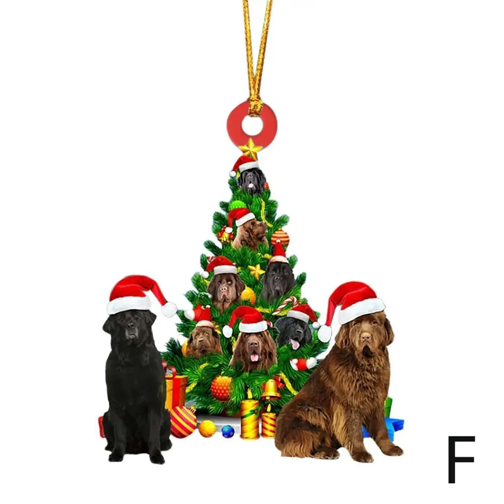 2024 nuevo 2d acrílico plano mascota perro Navidad colgante decoración para coche decoración del hogar árbol de Navidad ornamento Navidad Gif E1f8