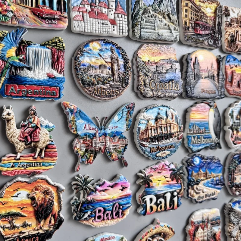 Fridge magnet Mexico Cuba Iceland Peru Estonia Poland Saudi Arabia Abu Dhabi Bali Africa Albania prague Croatia Athens Argentina