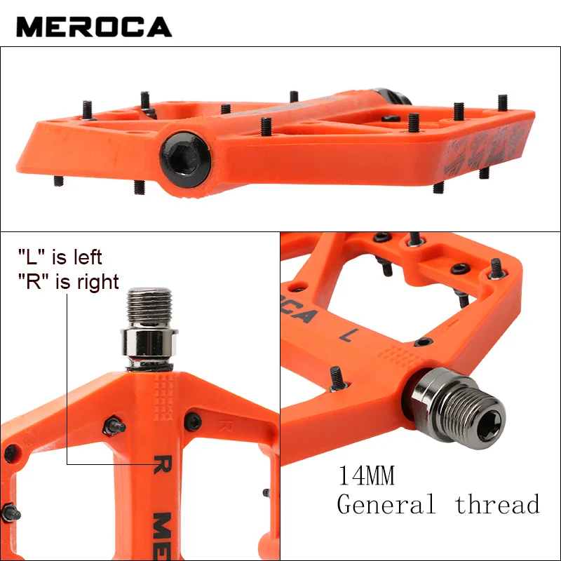 Meroca Bicycle Pedal Mtb Nylon Plastic Platform Bearing Pedal Mountain Bike Flat Footrest Speed Ultralight Vtt Crank Brothers