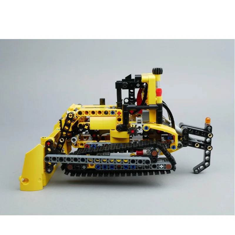 MOC-72739 Classic New Front-Mounted Bulldozer Building Block Model, 488 Parts, Birthday Toy Gift for Boys, Adults, and Children