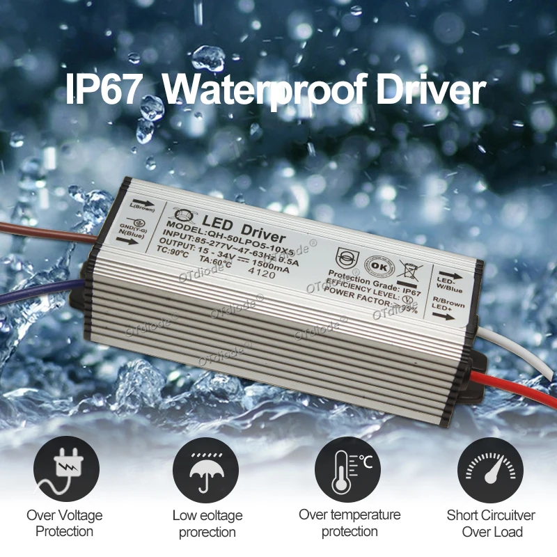 LED Driver 10W 20W 30W 50W 100W IR Adapter Transformer AC85V-277V to DC3V 12V 18V 24V 30V IP65 Power Supply 650/900/1500/3000mA