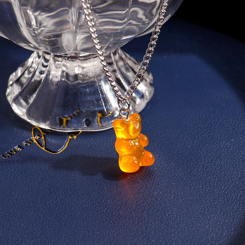 Modische Bonbonfarben-Gummibärchen-Halskette für Frauen und Mädchen, Party, Festival, Schmuck, Geschenke – Detail 9