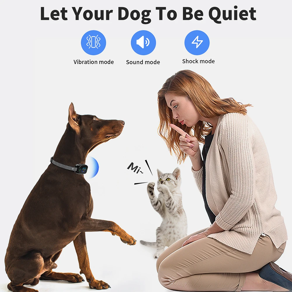 Anti-Bark Collar Anti Barking Antiladridos For Dogs Anti Bark Device Dog Electric Sheet Electro Schocker Supplies Things Pets