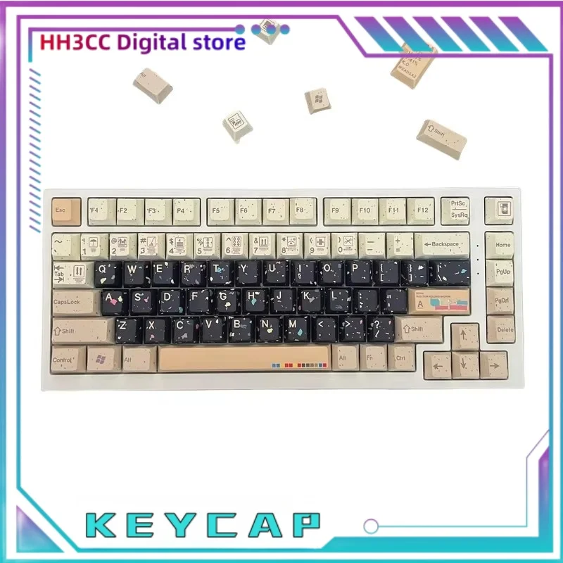 Creative Keyboard Keycaps Industrial Wind Theme Pbt Material Thermal Sublimation Process Keycaps Tablet Laptop Keyboard Keycaps