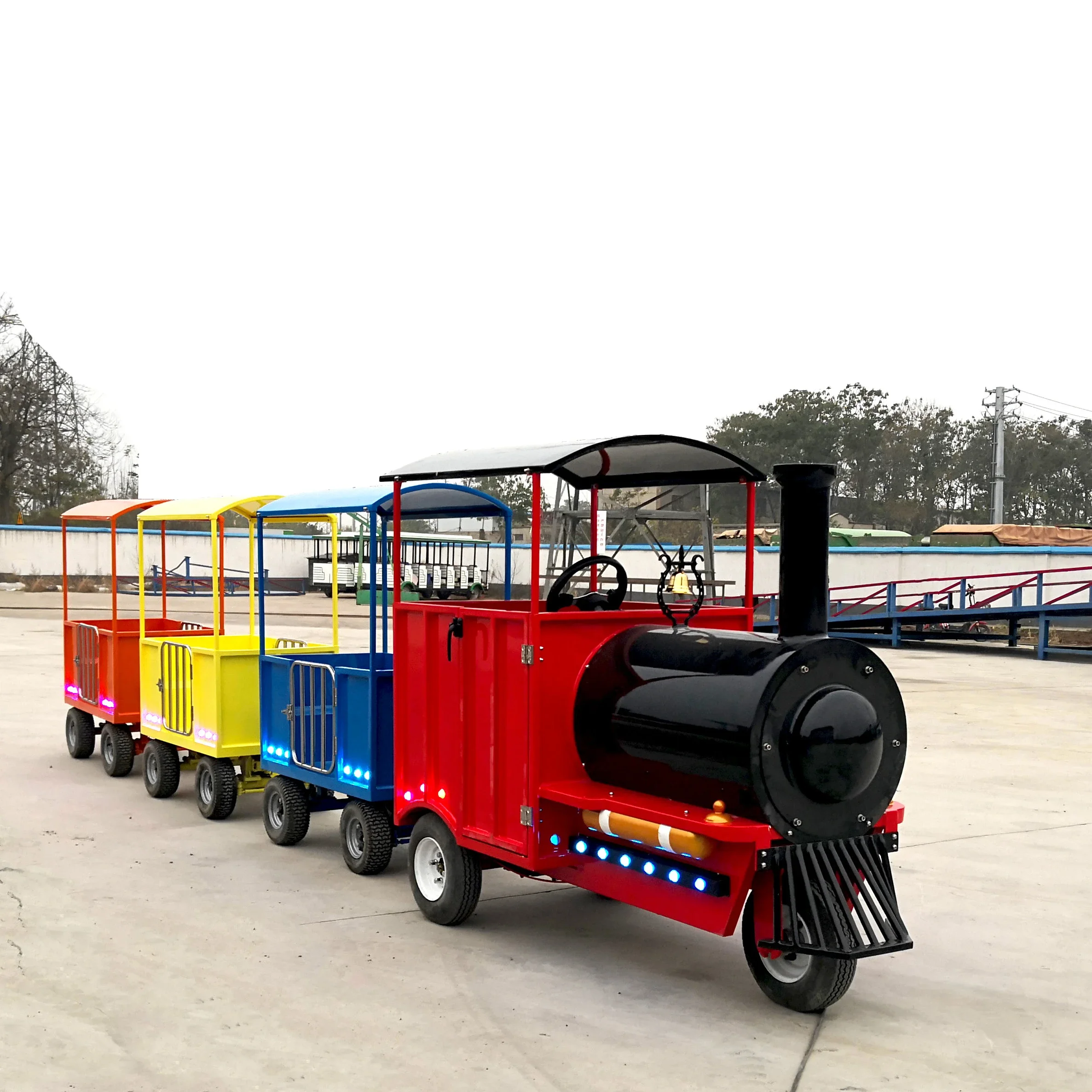 Customized ride on children's electric amusement trains