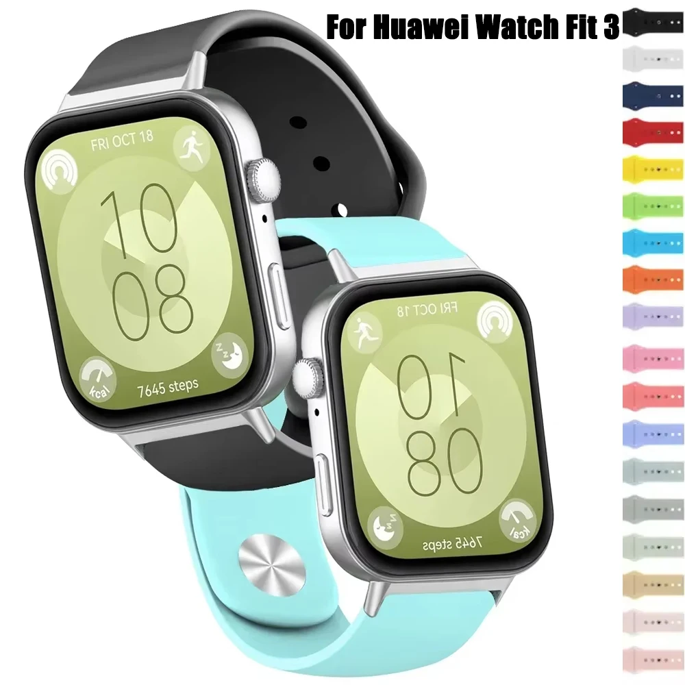 Soft Silicone Watchband for Huawei Watch Fit 3 Sports Strap Bracelet Wristband for Huawei Watch Fit3 Smartwatch Correa Band Belt