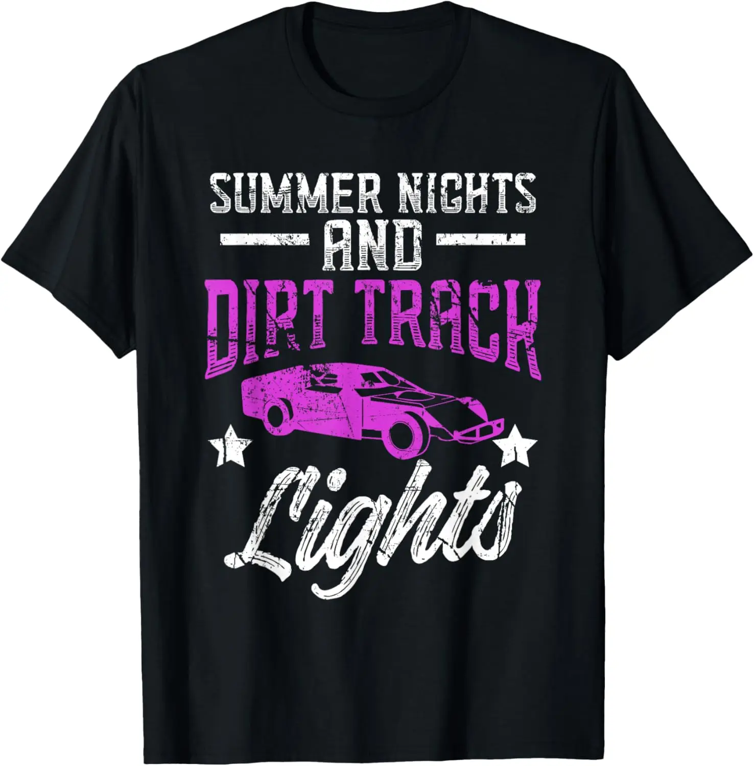 Summer Nights And Dirt Track Lights - Vintage Racing Fan T-Shirt