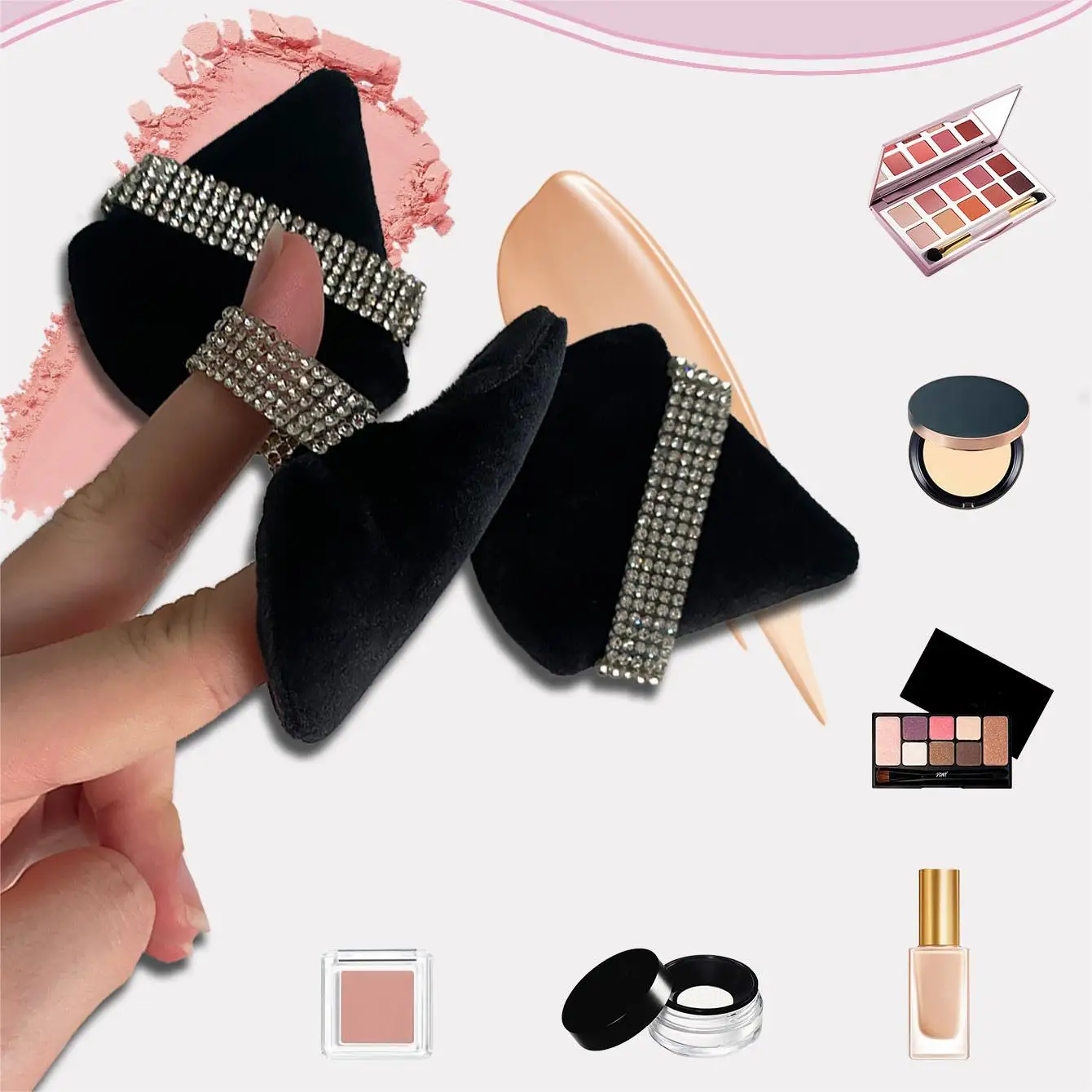 Éponges de maquillage triangulaires en velours, 10 pièces, pour le visage et les yeux, joint d'ombre, fond de teint cosmétique, outil de maquillage