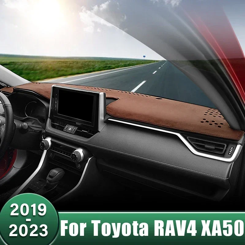 Auto Dashboardhoes Vermijd Lichtkussens Zonnescherm Matten Antislip Tapijten Voor Toyota Rav4 Xa50 2019 2020 2021 2022 2023 Rav 4 Hybride