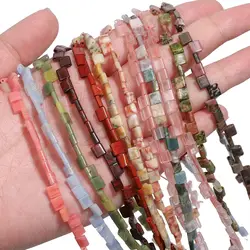 Natural Double Hole Stone Beads Diy Charm Bracelet Necklace Spacer Loose Bead For Jewelry Making Handicrafts Accessoryies