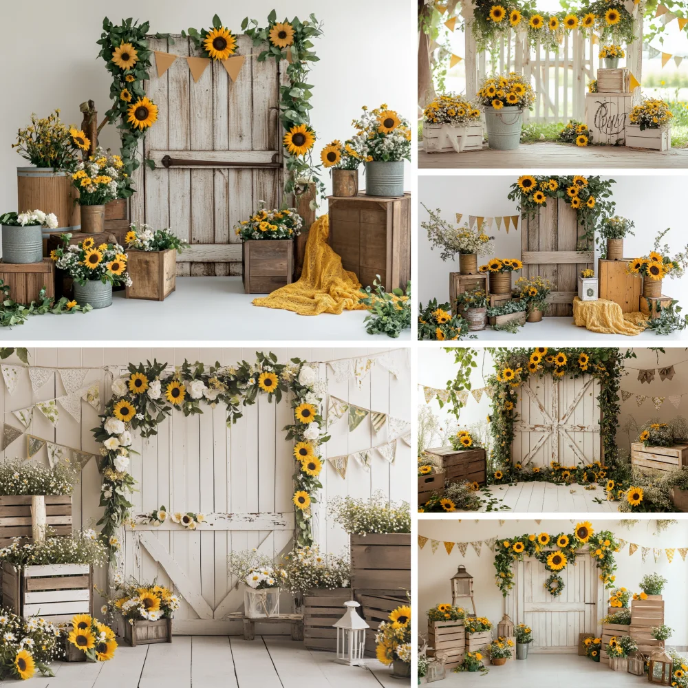 

Sunflower Backdrop Photography Yellow Flower Wall Bee Rose Garden Autumn Baby Portrait Wedding Birthday Background Photo Studio