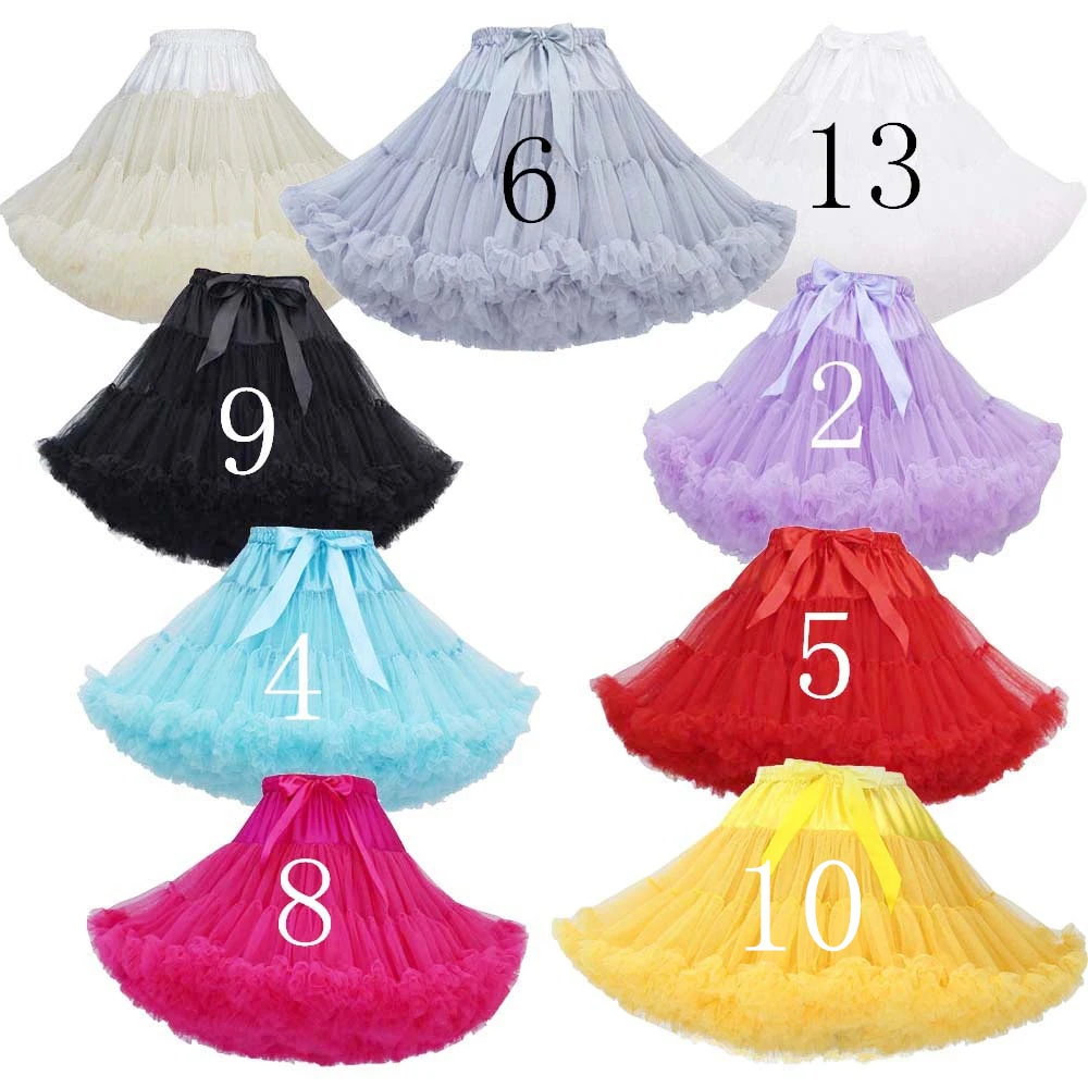 Womens Fluffy Party Dance Tutu Skirt Girls Lolita Petticoat Ball Gown Underskirt Swing Short Dress Cosplay Rockabilly Crinoline