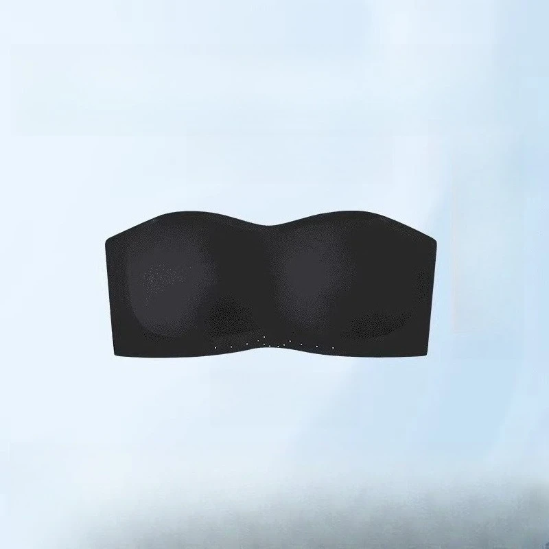 French Style Strapless Bandeau Bra Summer Lightweight Non-slip Push Up Beauty Back Seamless Invisible Elegant Ladies Bra