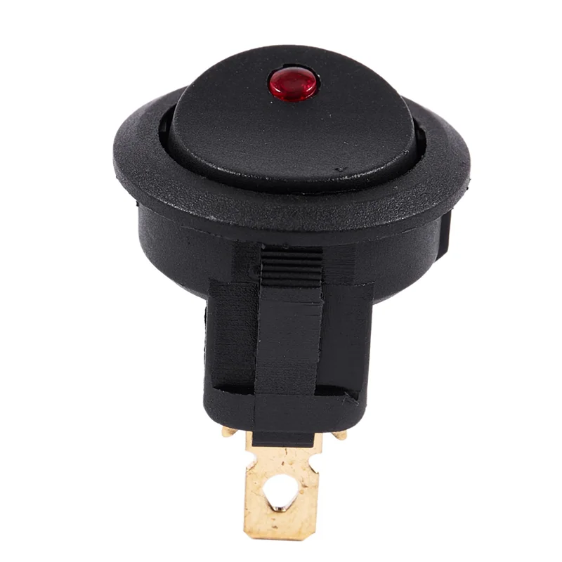 FEDI-3X 12V LED อินเวอร์เตอร์โยก Rocker Switch รอบ SPST On-OFF สําหรับเรือรถสีแดง