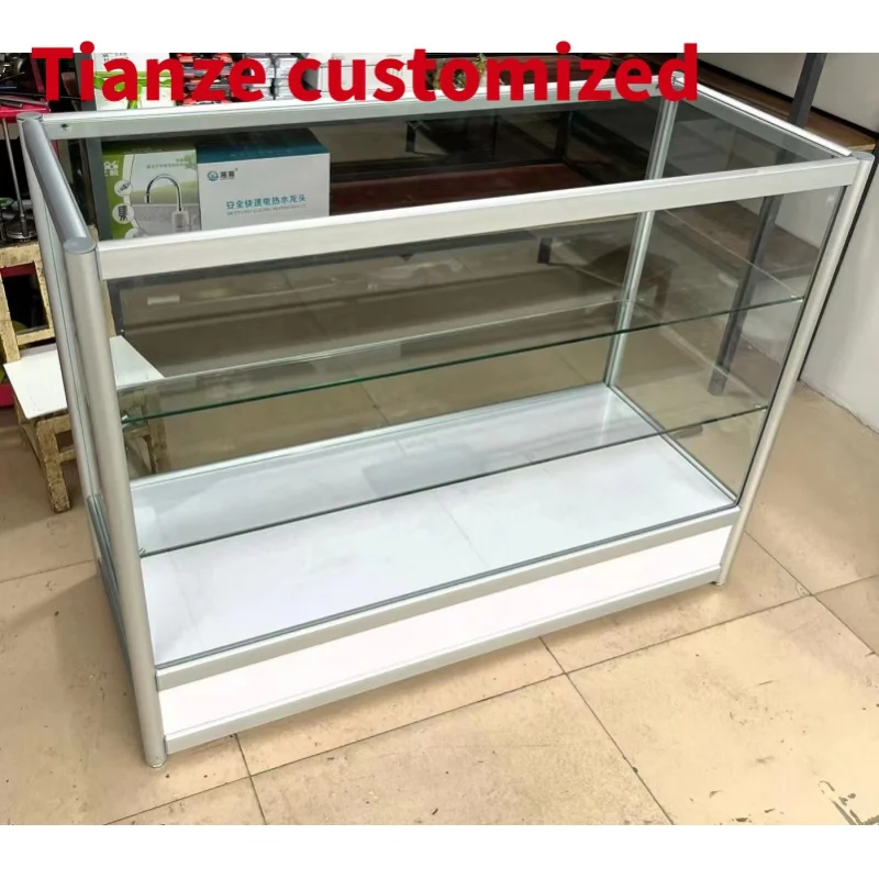 

(customized)Lockable 48 inch Smoke Shop Counter Dismantled Small Glass Display Showcase Tempered Glass Display Cabinet