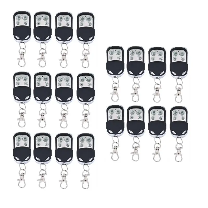 

QWE-20Pcs 433Mhz RF Remote Control 4CH Button Car Key Garage Door Opener Remote Control Auot Copy Electronic Gate Duplicator