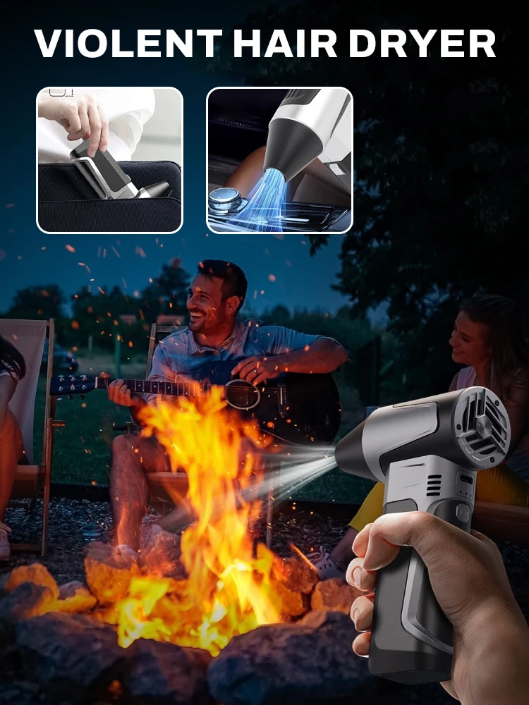 

Электрическая воздушная тряпка, 450000 об/мин, регулируемый турбоструйный вентилятор типа C, зарядка, автомобильный вентилятор, инструмент для очистки, портативный инструмент для выдувания снега