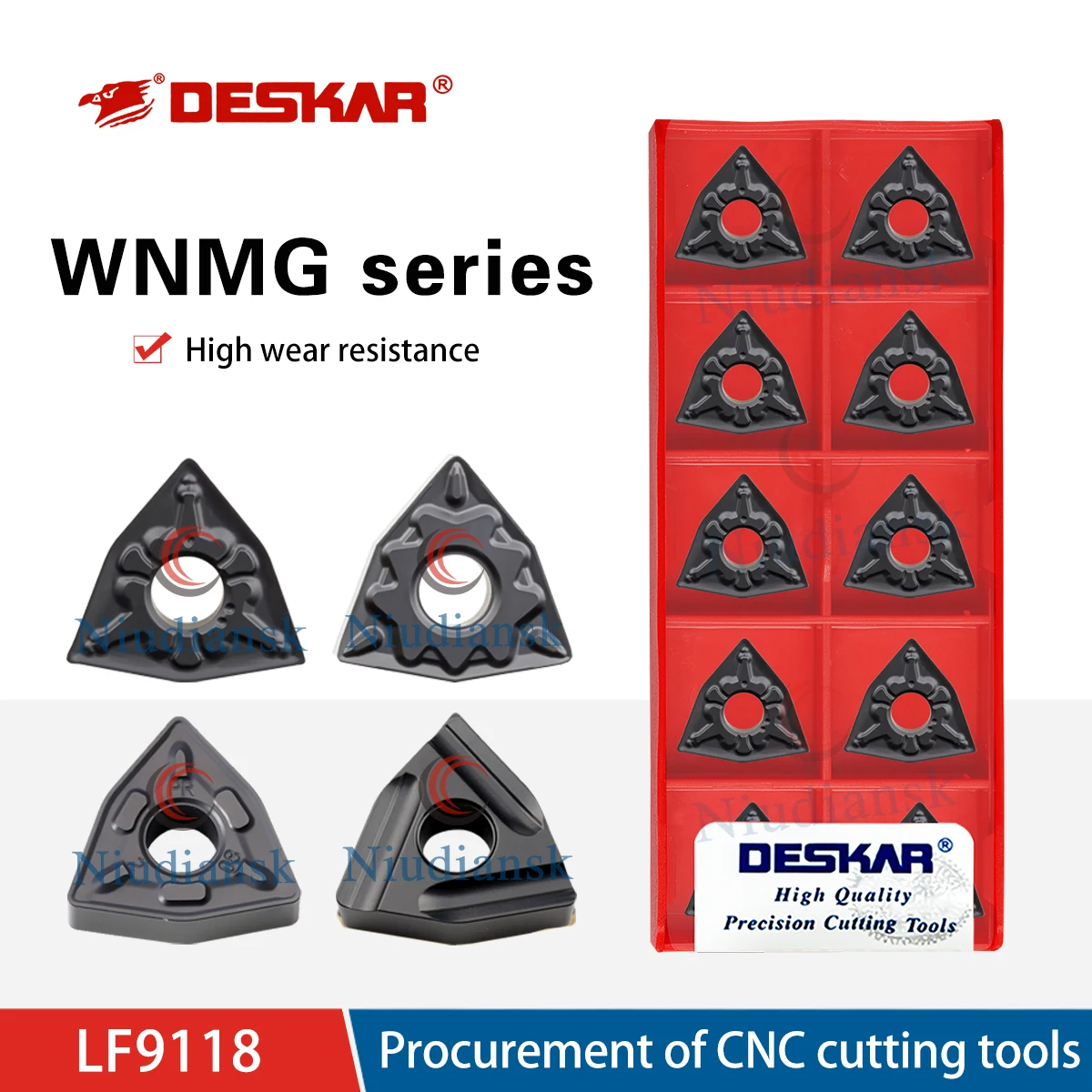 

WNMG080404-TM/HQ/CQ/PM/PR/R-S/L-S LF9118 CNC Lathe Peach Shaped Outer Circle Turning Tools Modulation Piece For Processing Steel
