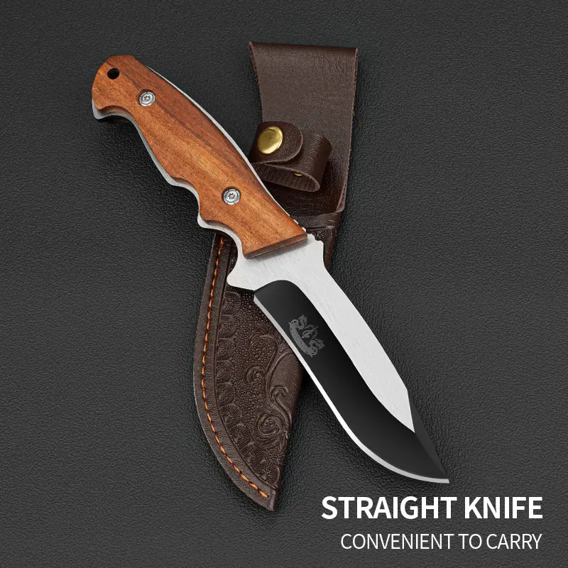 Sharp fruit knife, EDC camping knife, fixed blade, barbecue knife, multi-purpose outdoor survival knife and hunting knife